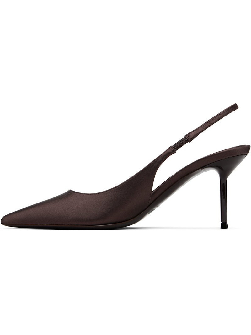 PARIS TEXAS Brown Lidia Slingback 70 Heels outlook