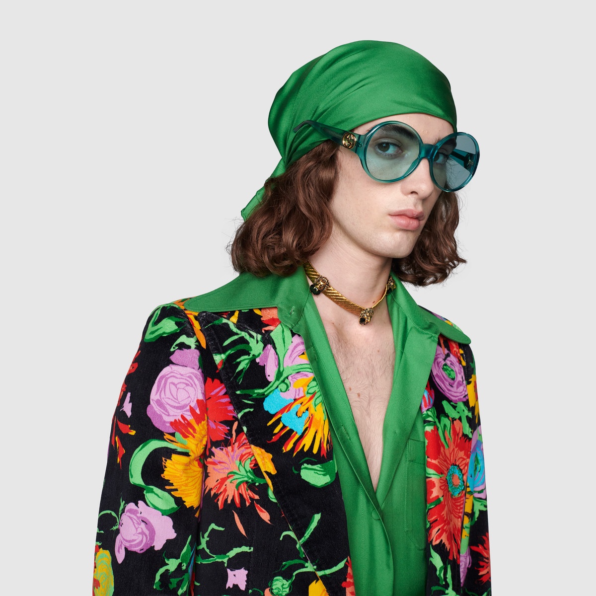 Ken Scott print velvet jacket  - 6