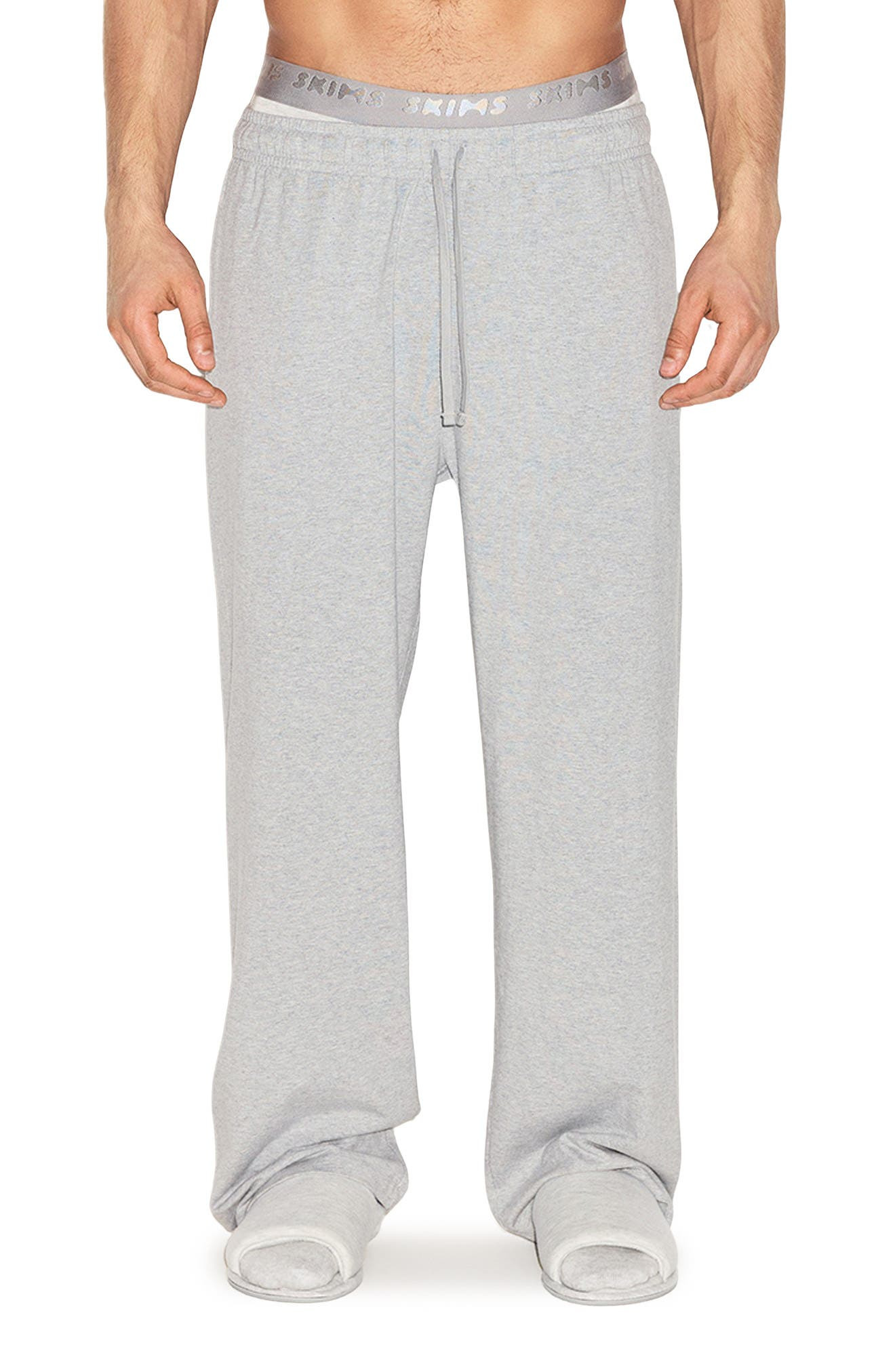 SKIMS Straight Leg Stretch Lounge Pants in Heather Grey at Nordstrom - 1