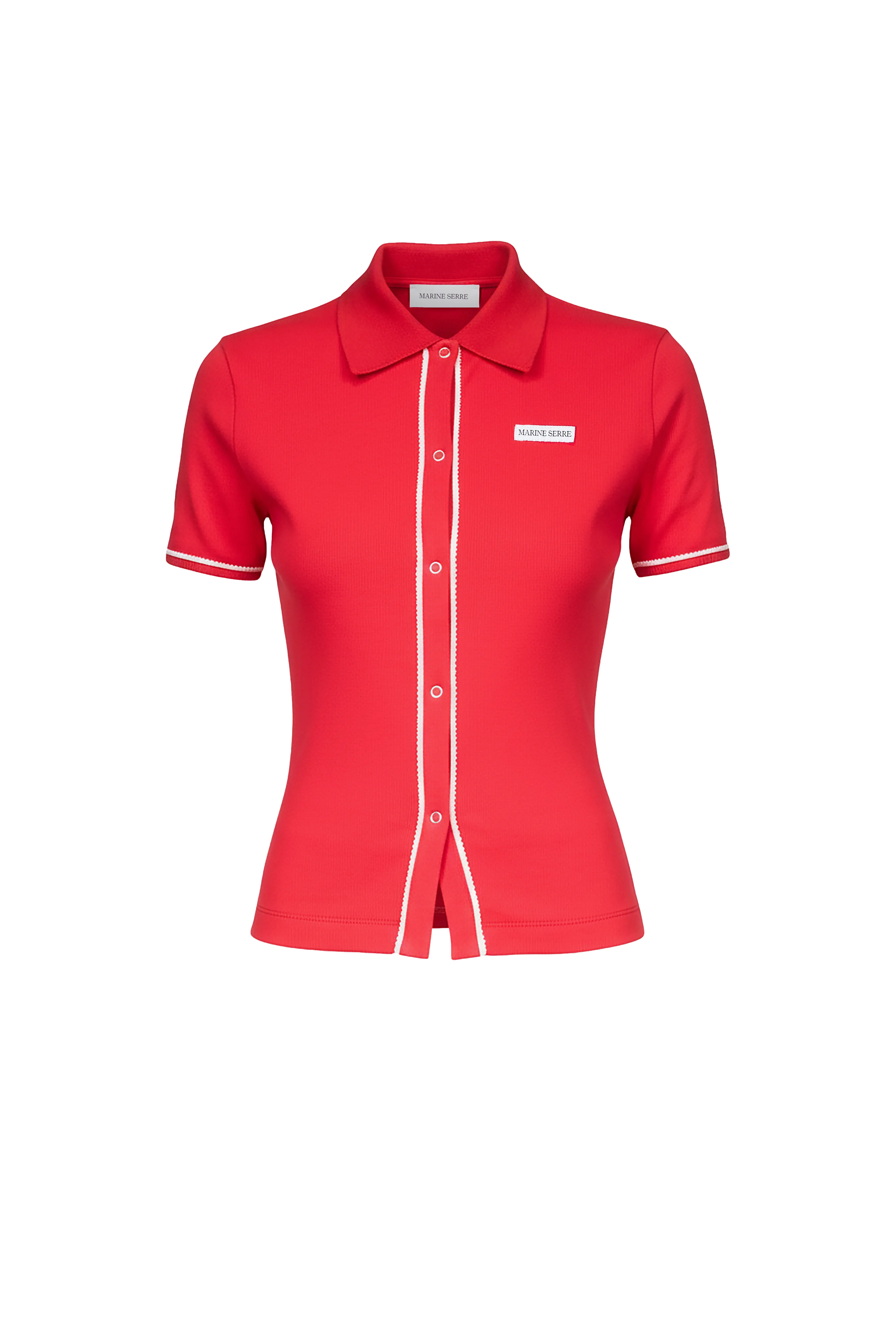 Light ribbed jersey polo t-shirt organic cotton - 1