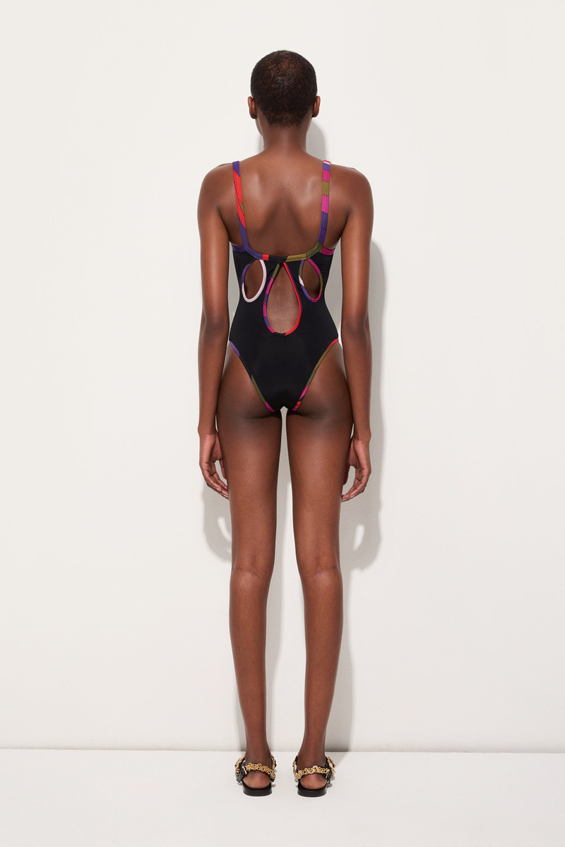 SWIMSUIT WITH PRINTED TRIM 4
