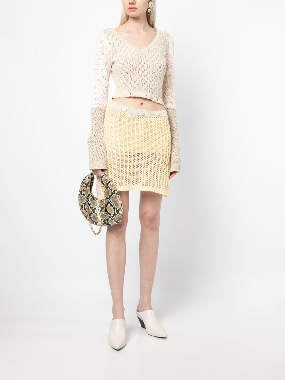 patchwork crochet minidress - 6