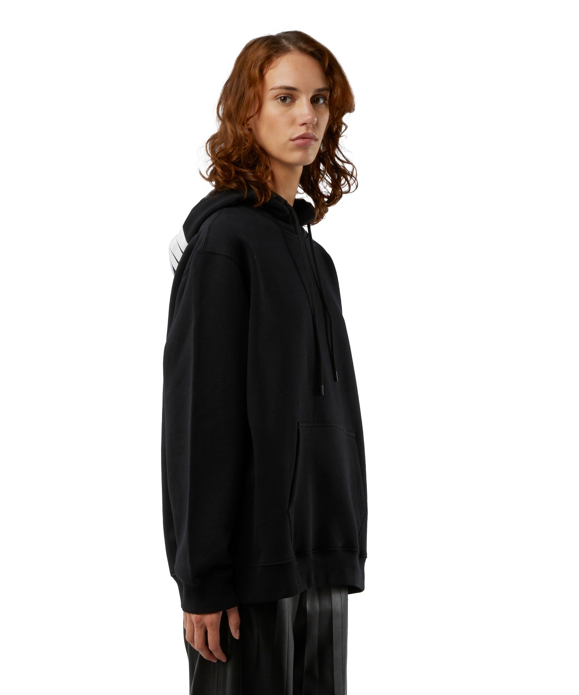 Oversized sweatshirt with a maxi logo print on the hood - 4