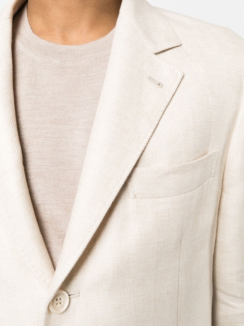 notched-laples single-breasted blazer - 5