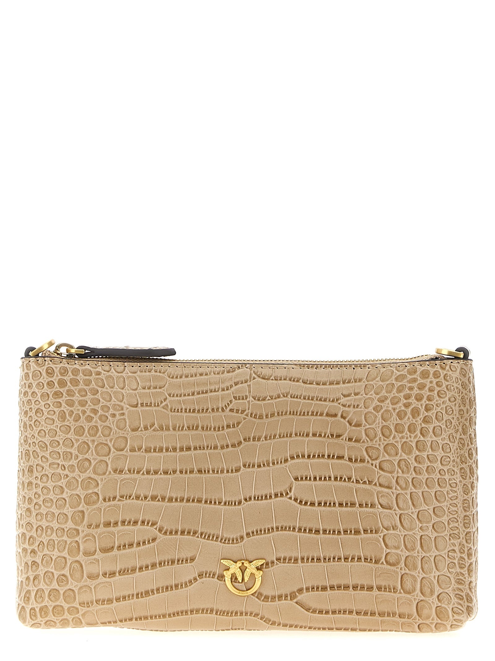 Flat Horizontal Crossbody Bags Beige - 1