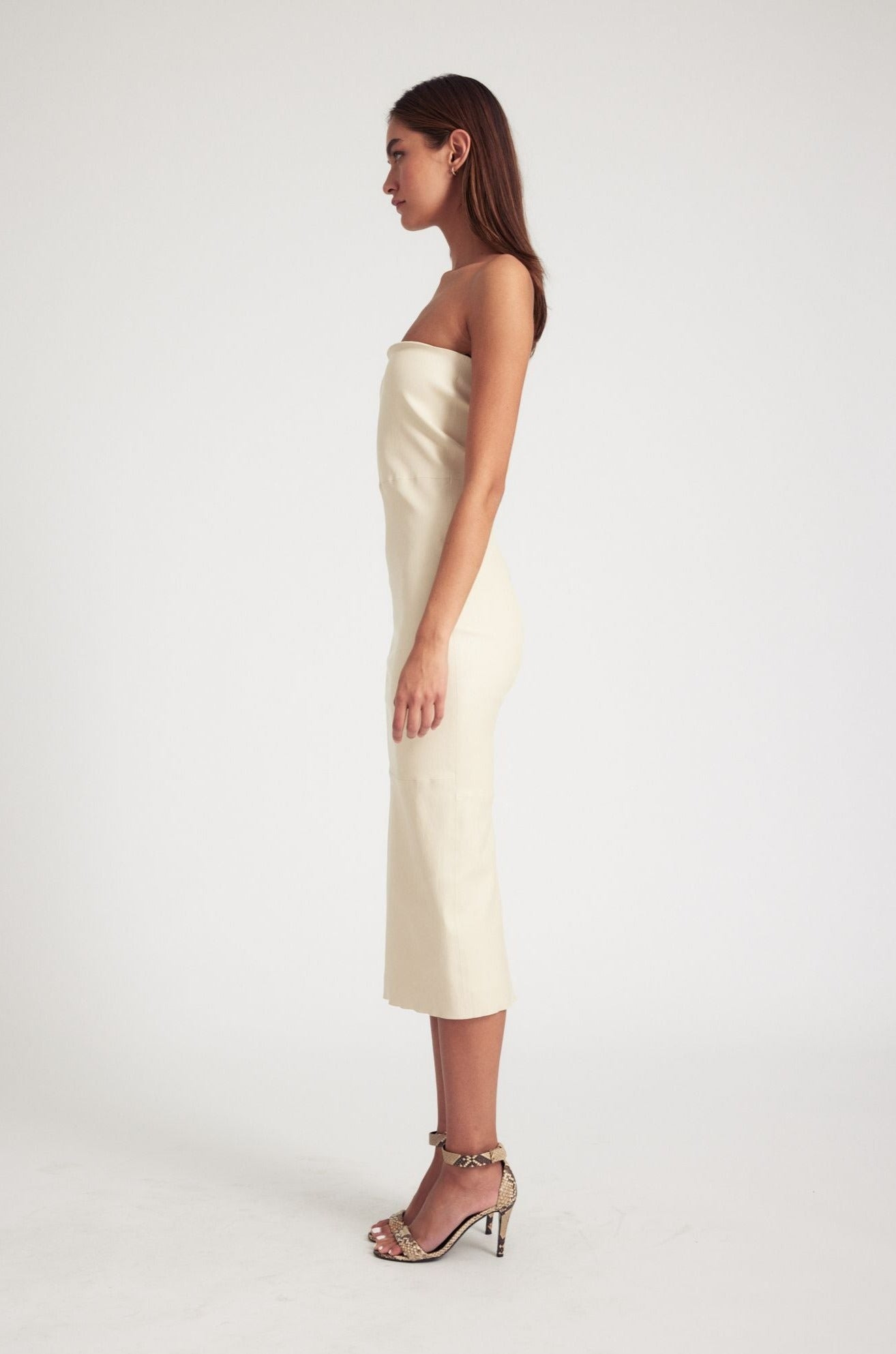 ALABASTER LEATHER TUBE DRESS - 3