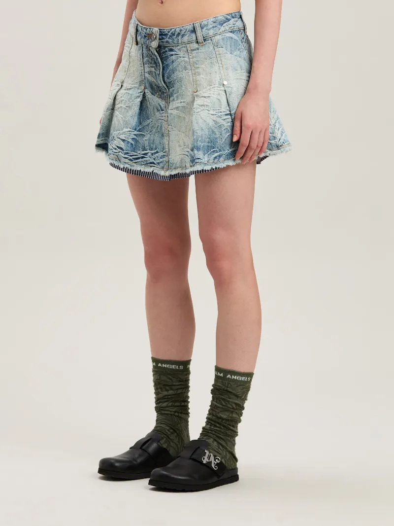 Palms jacquared denim miniskirt - 4