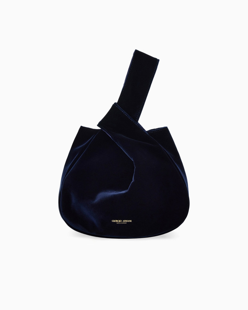 SCULPTURAL VELVET HANDBAG WITH KNOTTED HANDLE 1