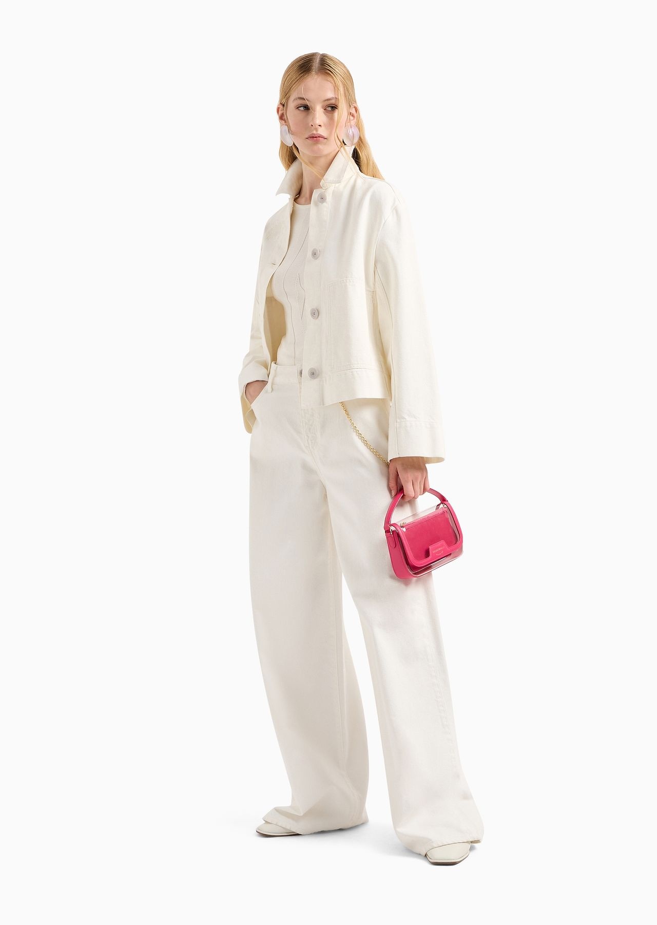 J1C Medium-high rise, wide-leg jeans in cotton drill with embroidery - 4
