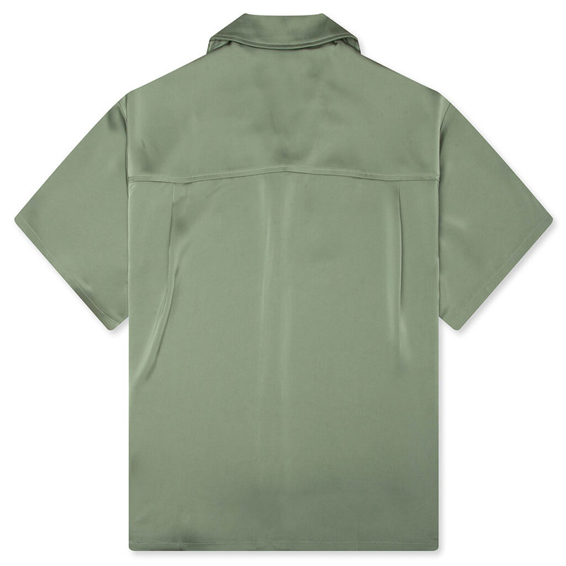HONOR THE GIFT SATIN CHEST LOGO CAMP COLLAR - SAGE outlook