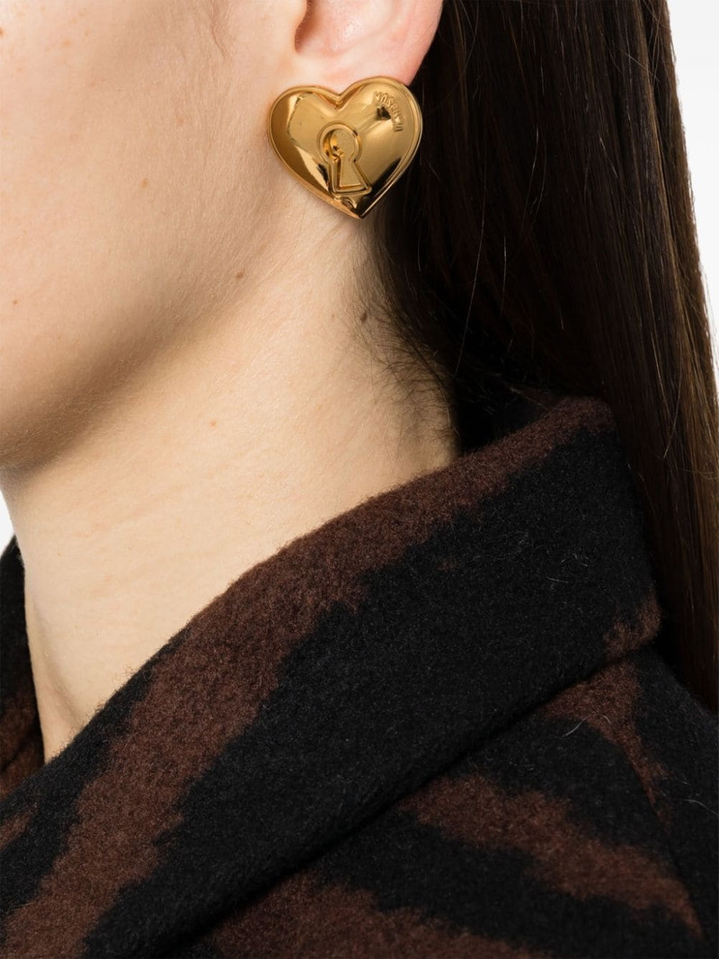 Moschino logo-embossed heart-motif earring outlook