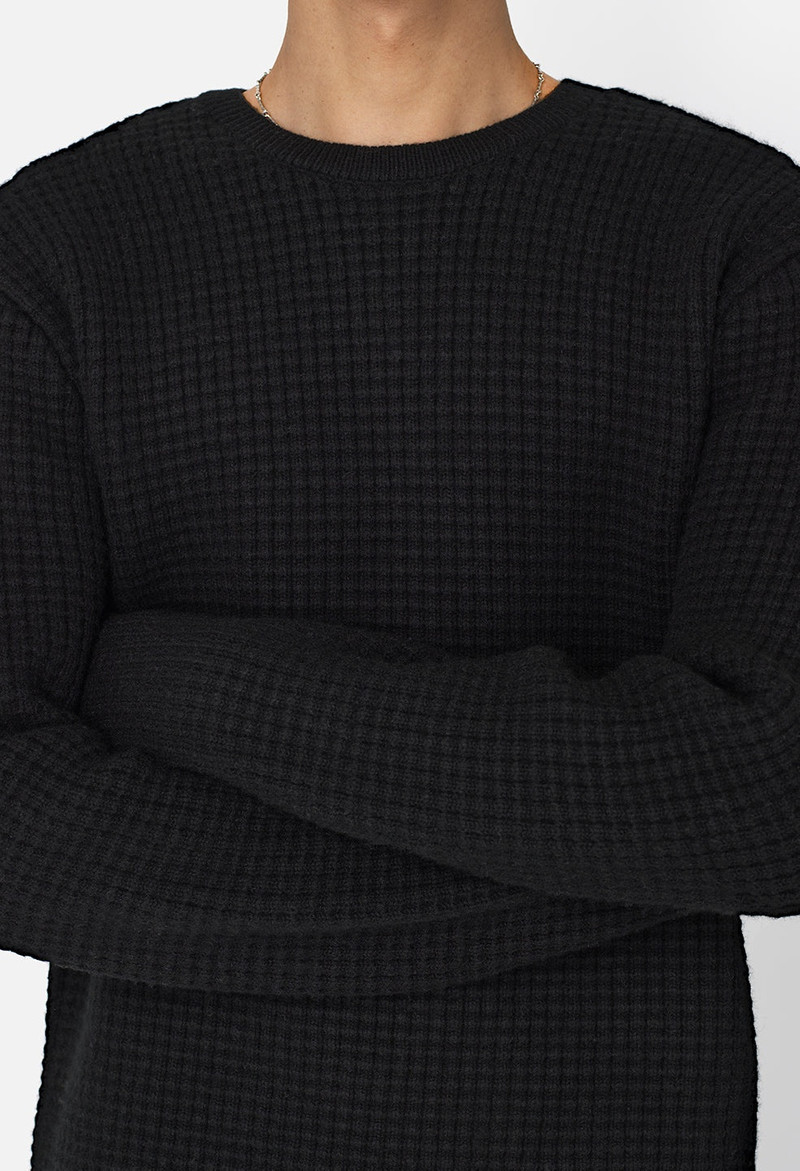 WOOL WAFFLE KNIT CREW 2