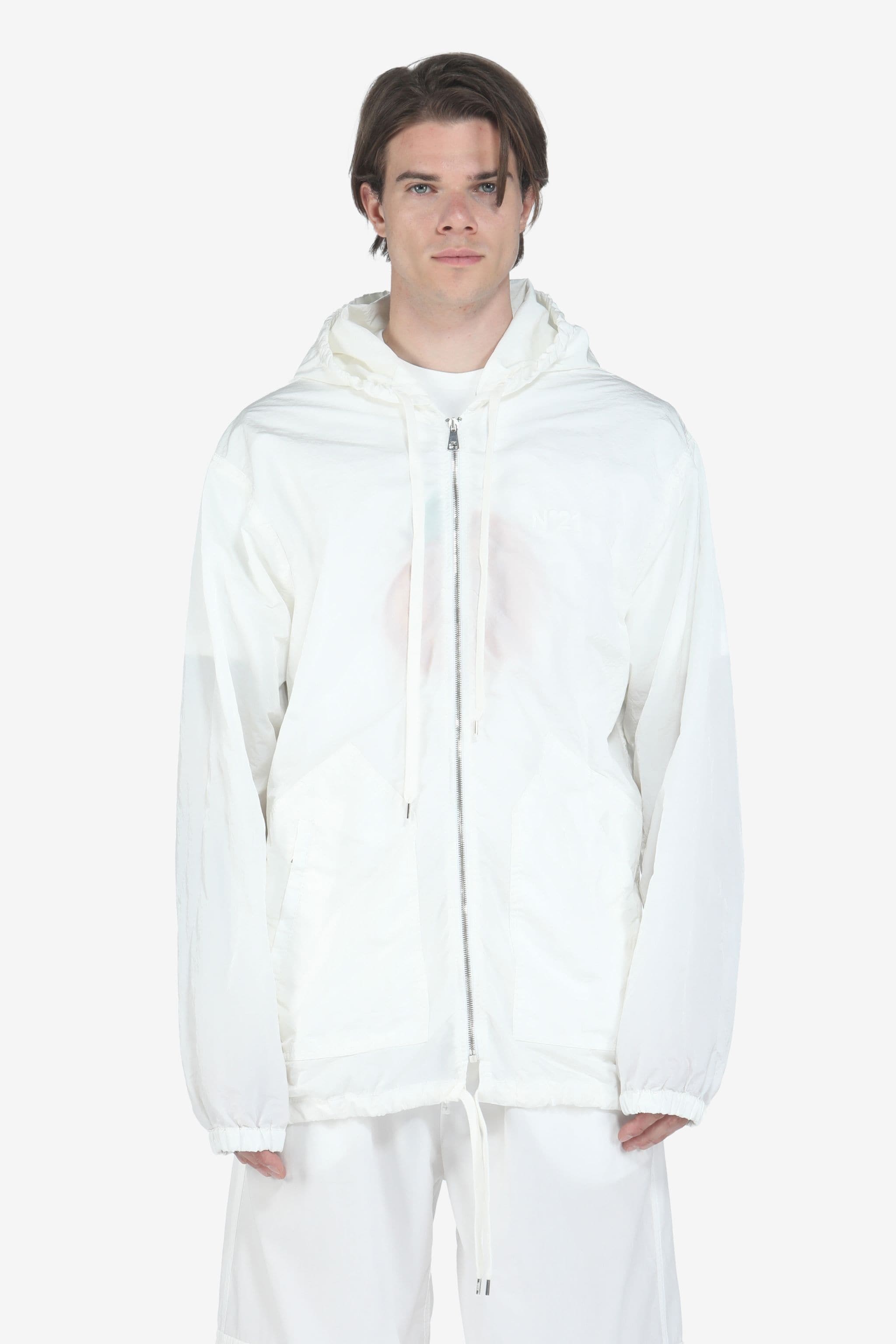 SLOGAN-PRINT HOODED JACKET - 1