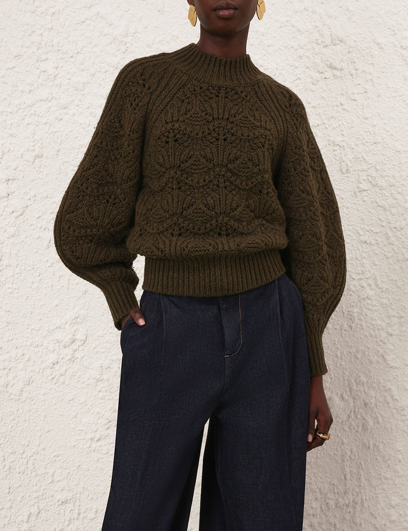 Zimmermann HYPNOTIC CABLE KNIT SWEATER outlook