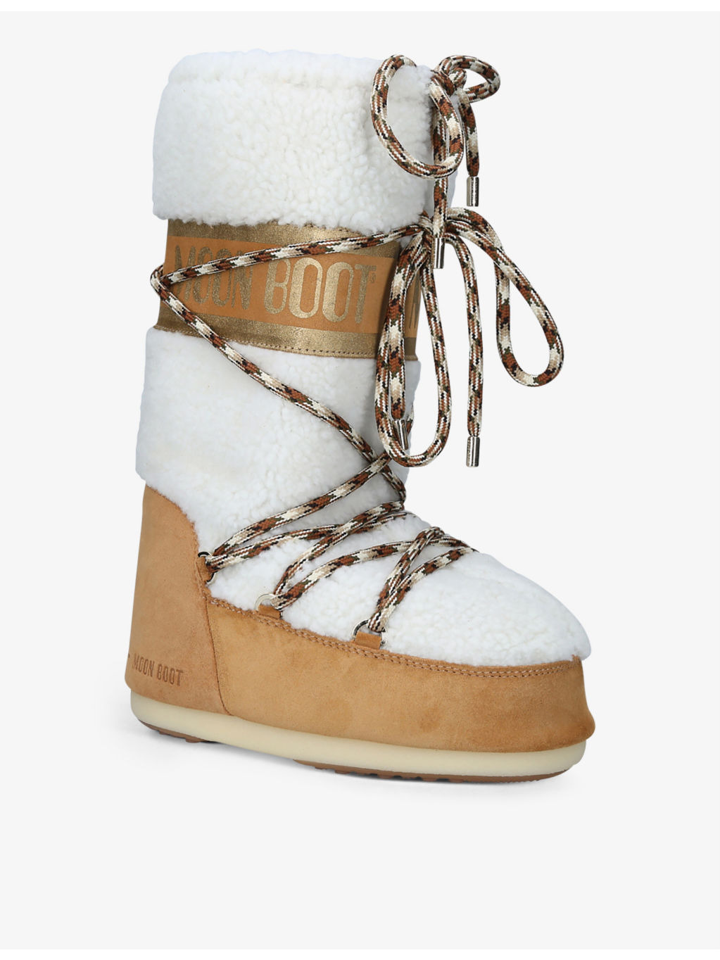 Icon logo-print shearling and suede snow boots - 2