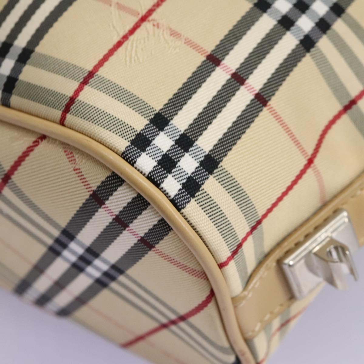 Burberry Nova Check Blue Label Shoulder Bag Canvas Beige Silver - 16