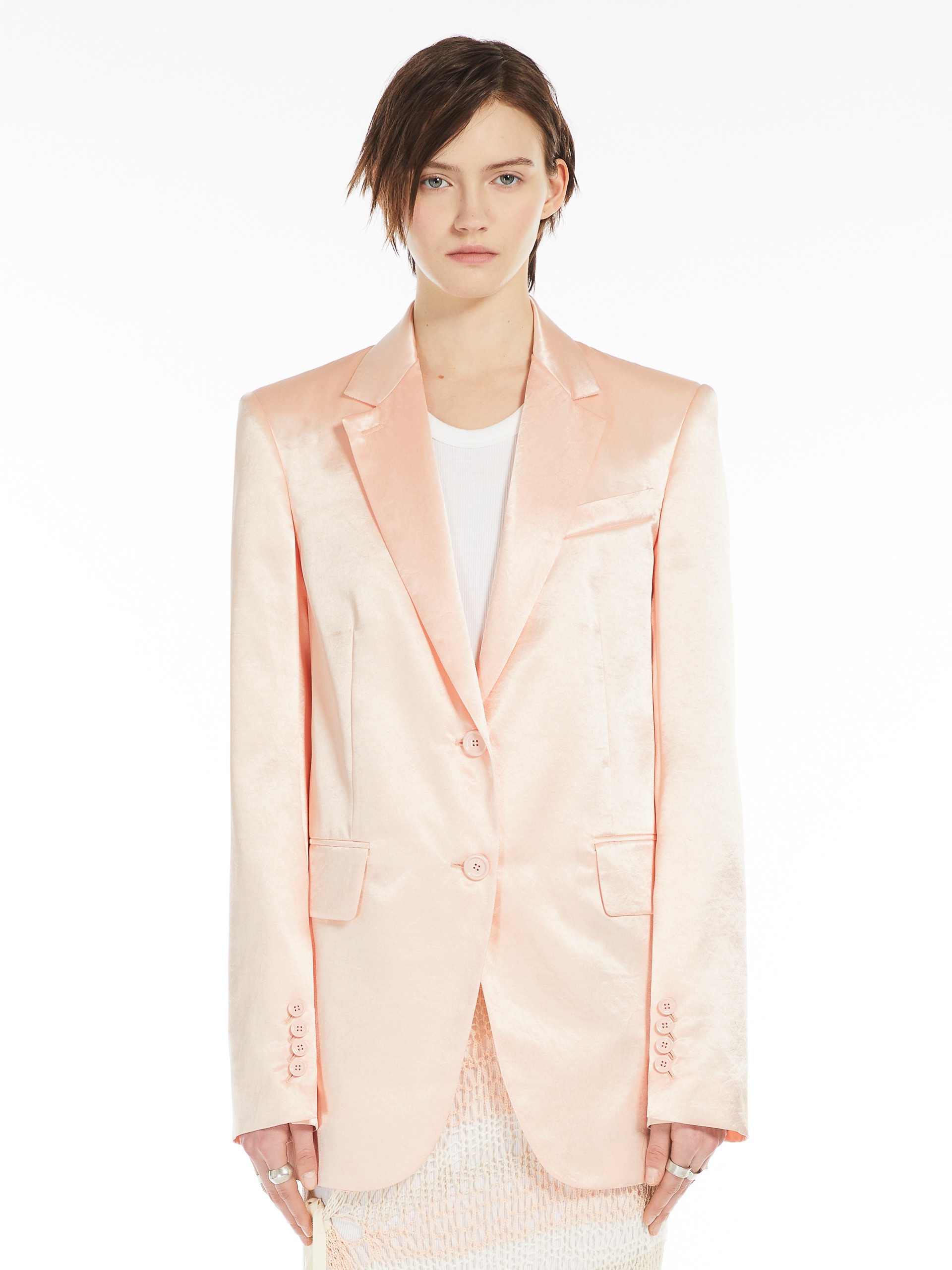 VOLANTE Washed satin blazer - 3
