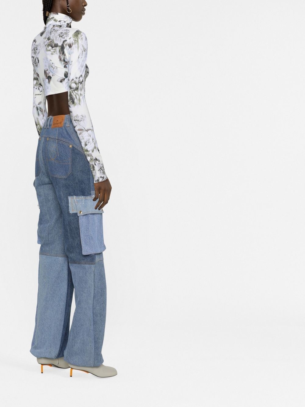 high-rise panelled jeans - 3