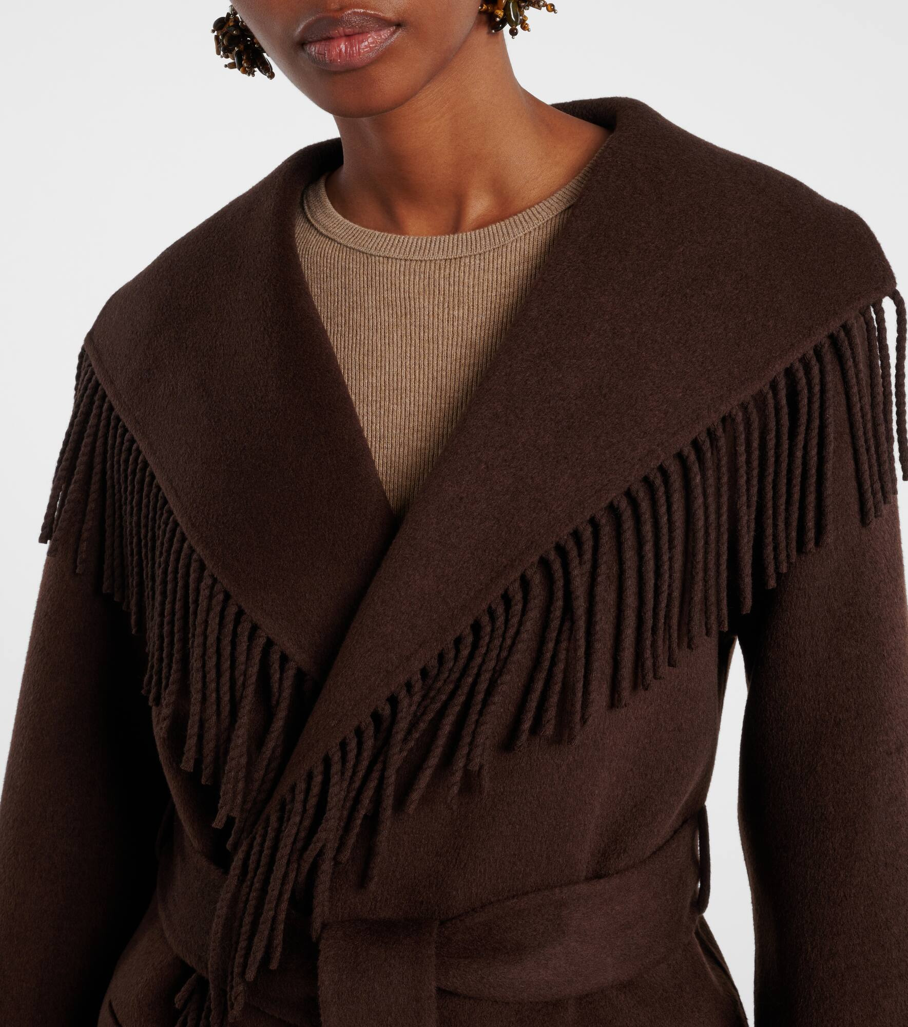 Rowen fringed wool-blend jacket - 4