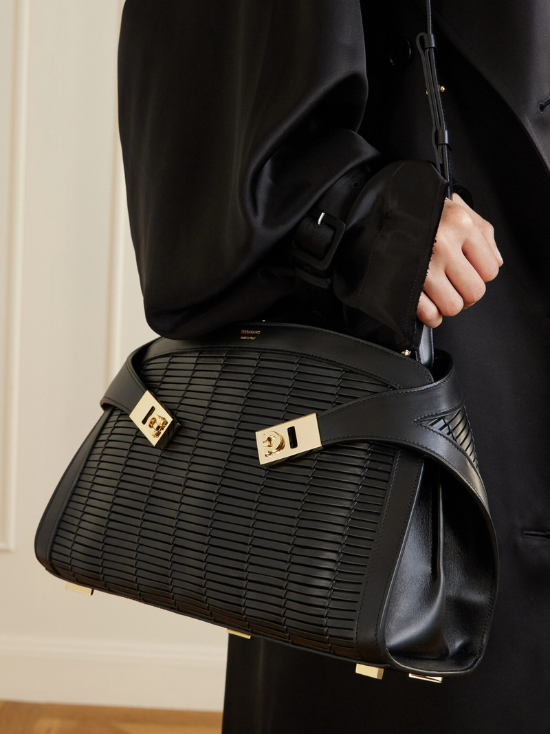 FERRAGAMO Hug Small Embellished Leather Tote outlook