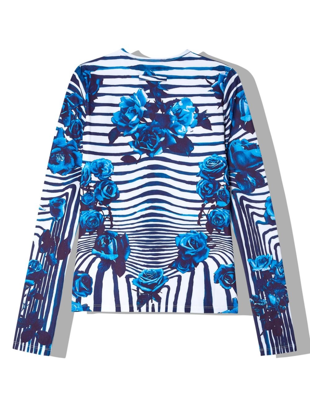 floral-print striped T-shirt - 2