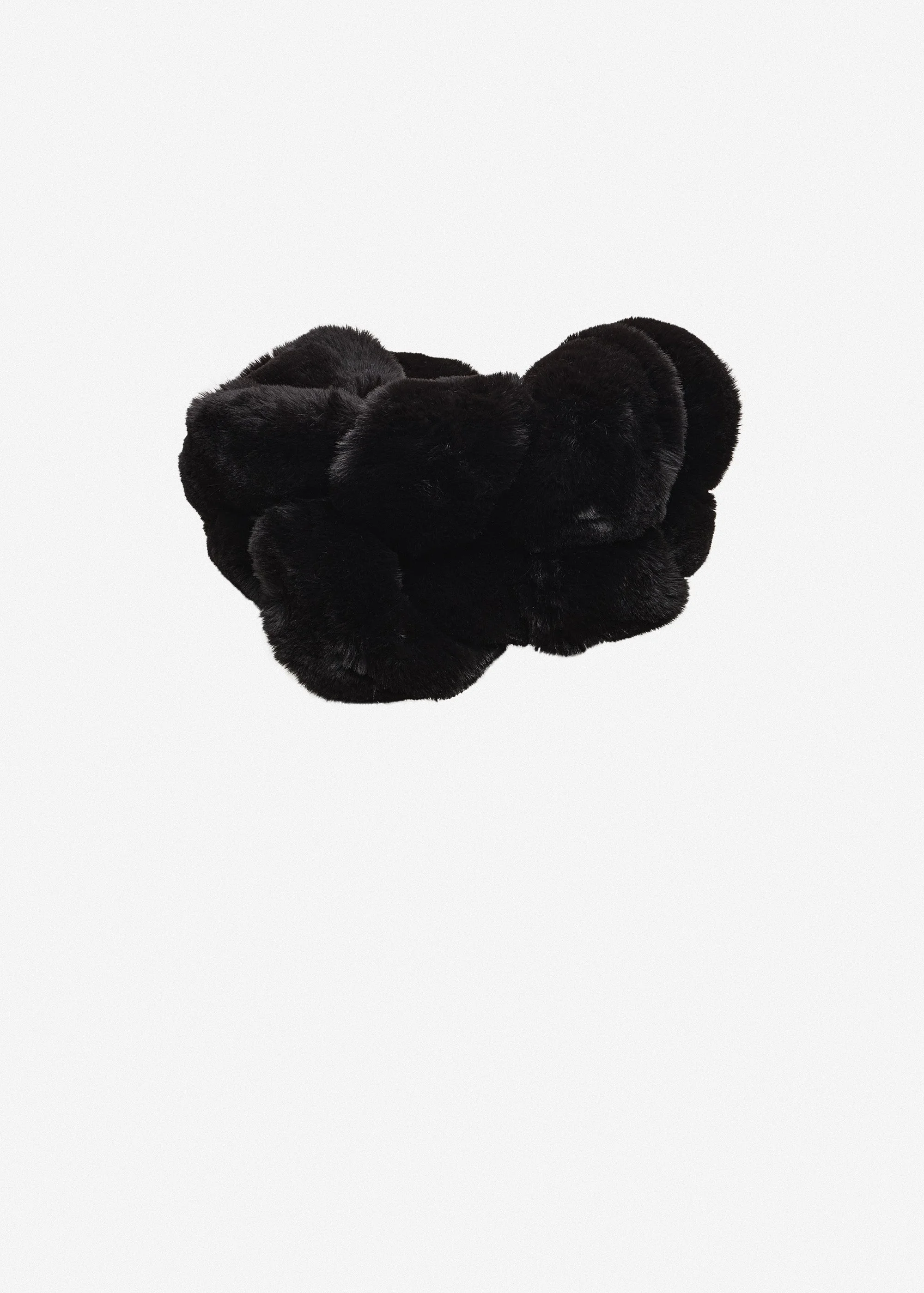 Twisted faux fur stole in black - 1