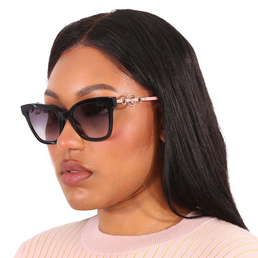 Emilio Pucci Gradient Smoke Square Ladies Sunglasses EP0158 01B 54 - 2