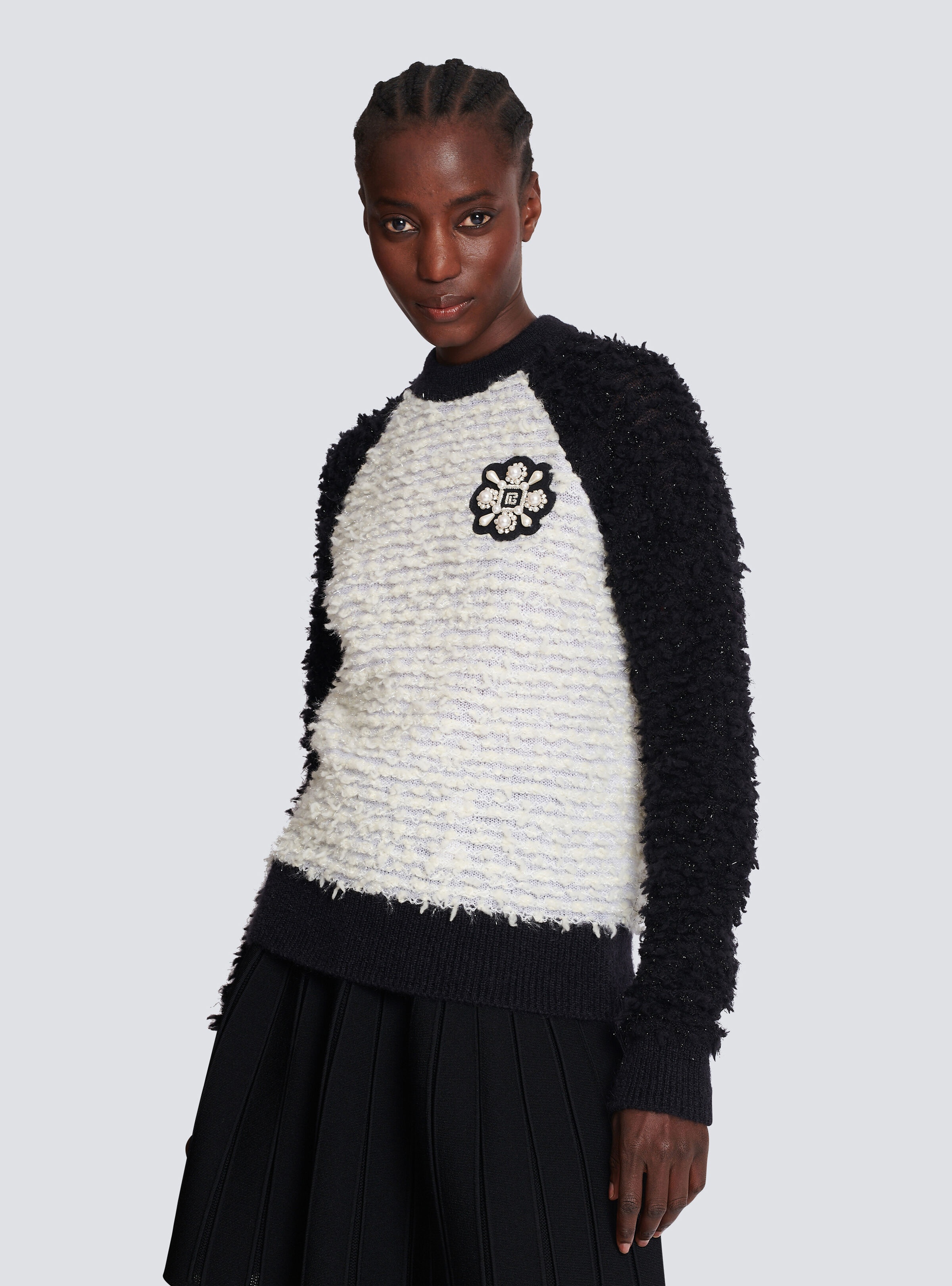 Lurex textured tweed jumper - 6