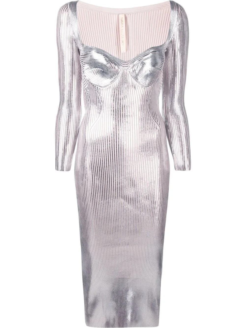 Helen metallic sweetheart-neck dress - 1