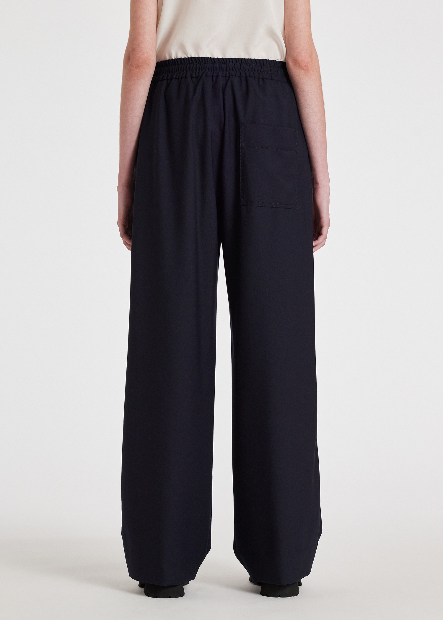 Women's A Suit To Travel In - Navy Drawstring Wide Leg Trousers - 3