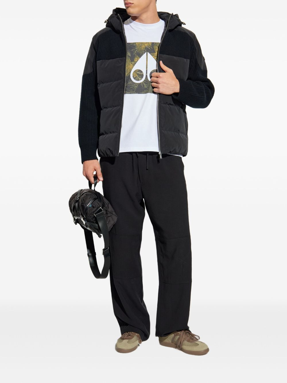 ribbed-panel quilted padded jacket - 2
