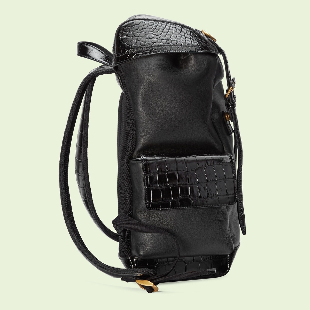 Crocodile trim backpack with Double G - 5