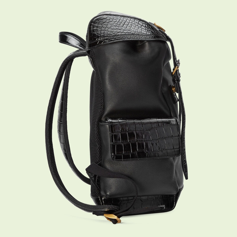 Crocodile trim backpack with Double G 5