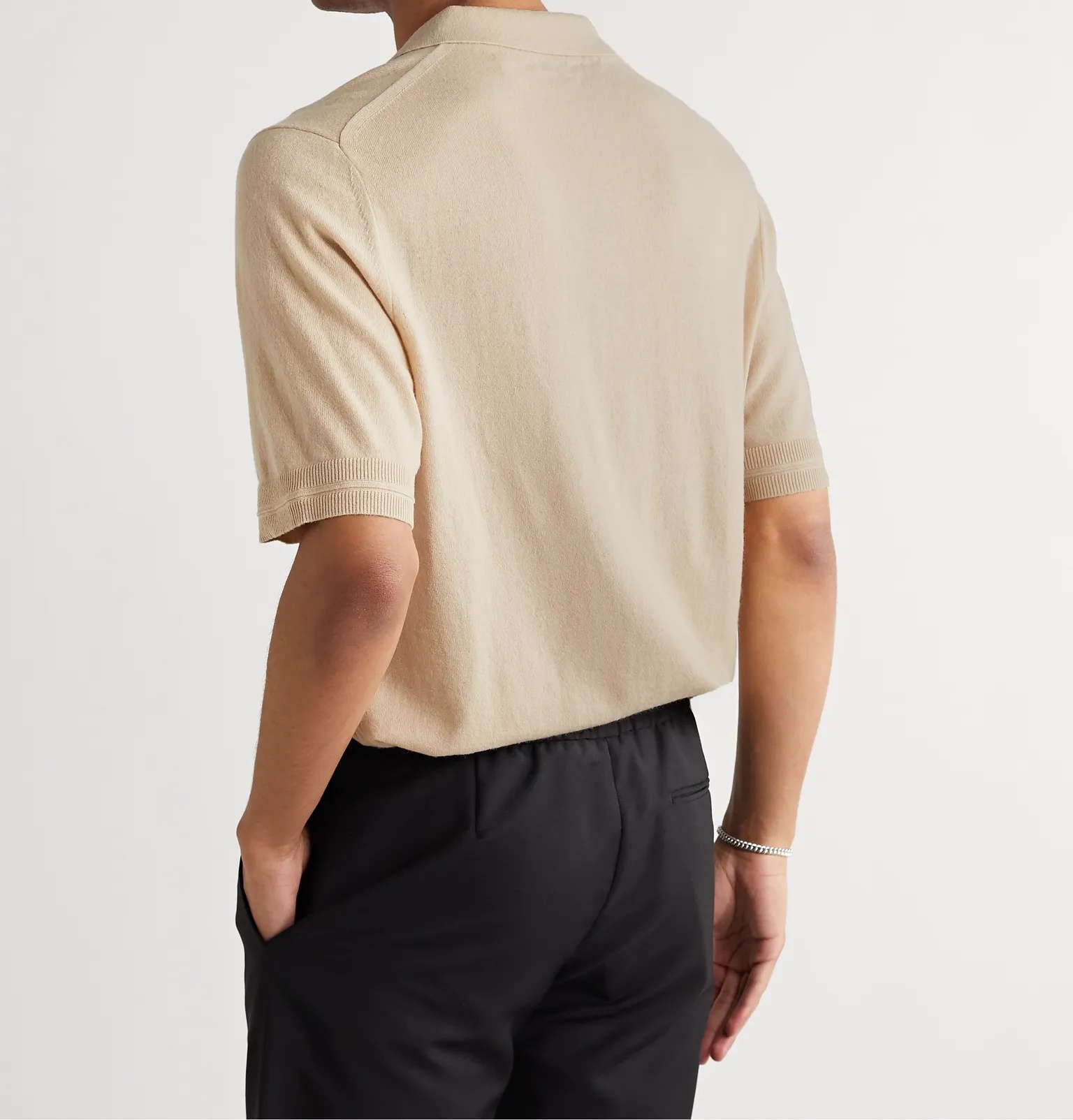 Logo-Embroidered Cashmere Polo Shirt - 4