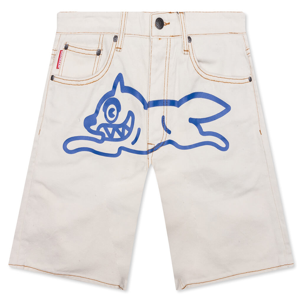 CREAM JEAN STRAWBERRY FIT SHORTS - WHISPER WHITE - 1