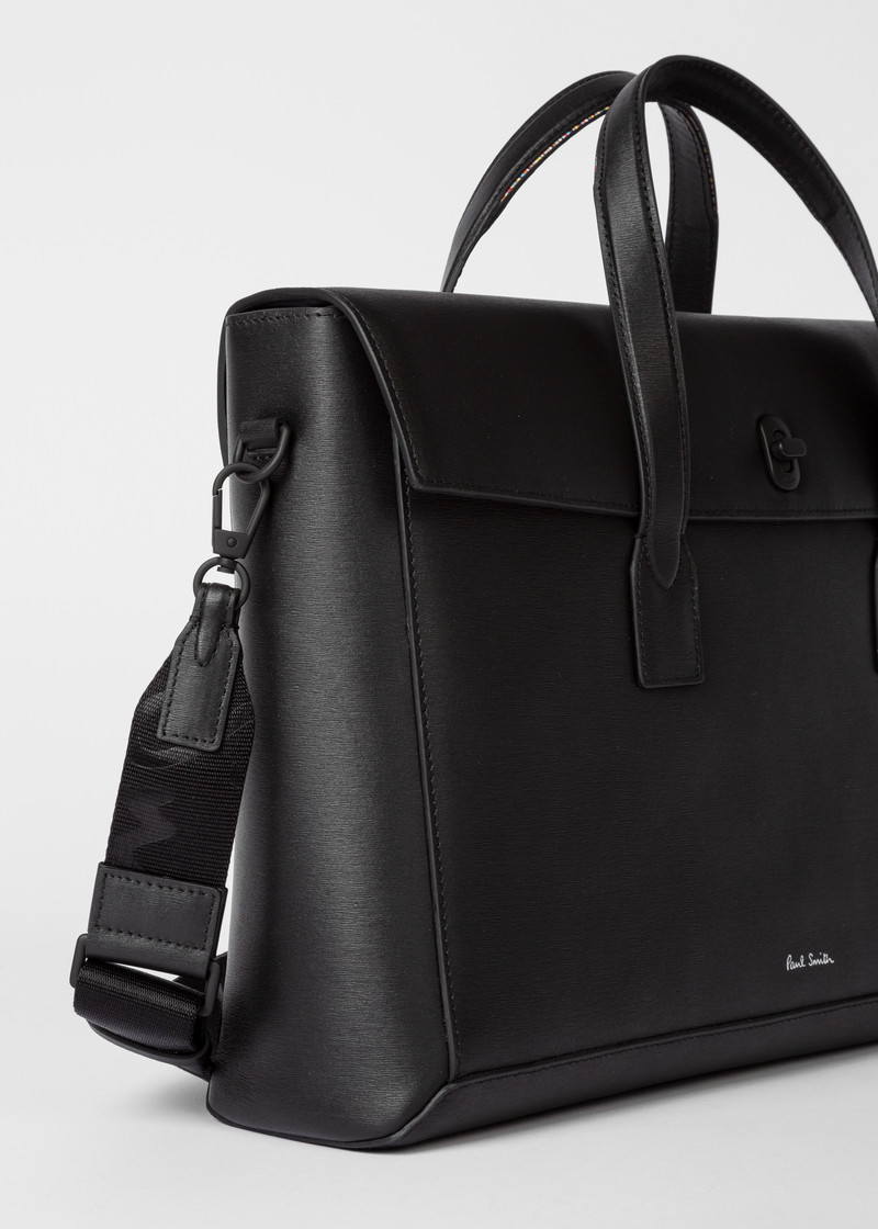 Black Embossed Leather Folio 3