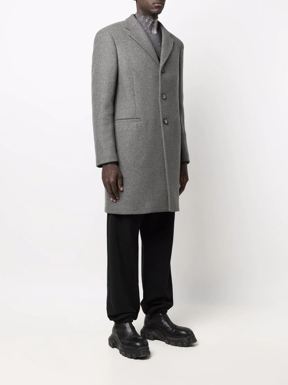 single-breasted tailored coat - 3