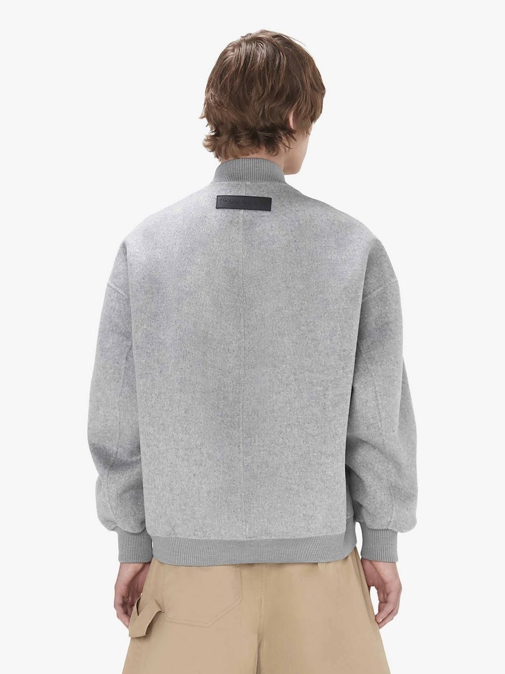 OVERSIZED WOOL BOMBER JACKET WITH LOGO PATCH - 3