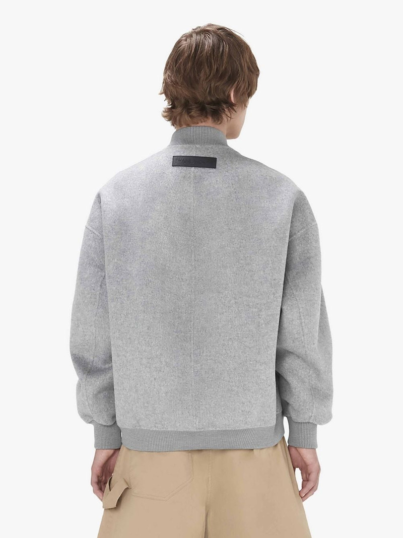 OVERSIZED WOOL BOMBER JACKET WITH LOGO PATCH 3