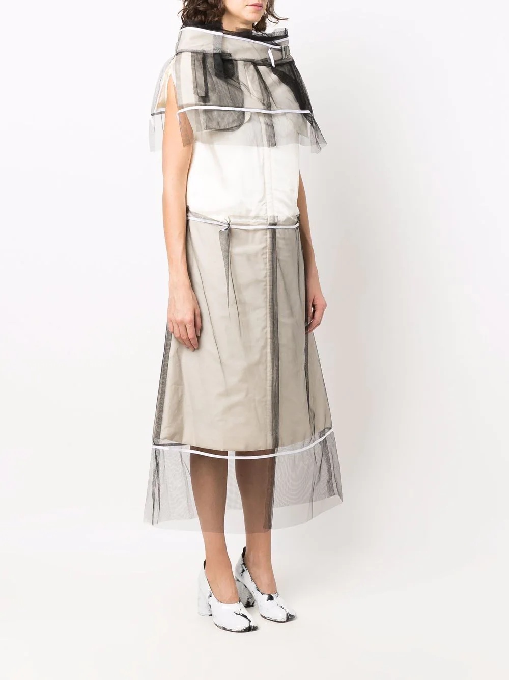 patchwork layered dress - 3
