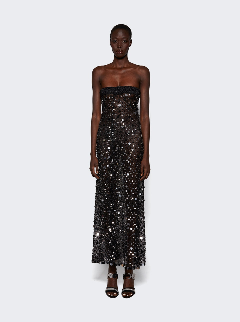 Fishnet Bandeau Maxi Dress Black - 2