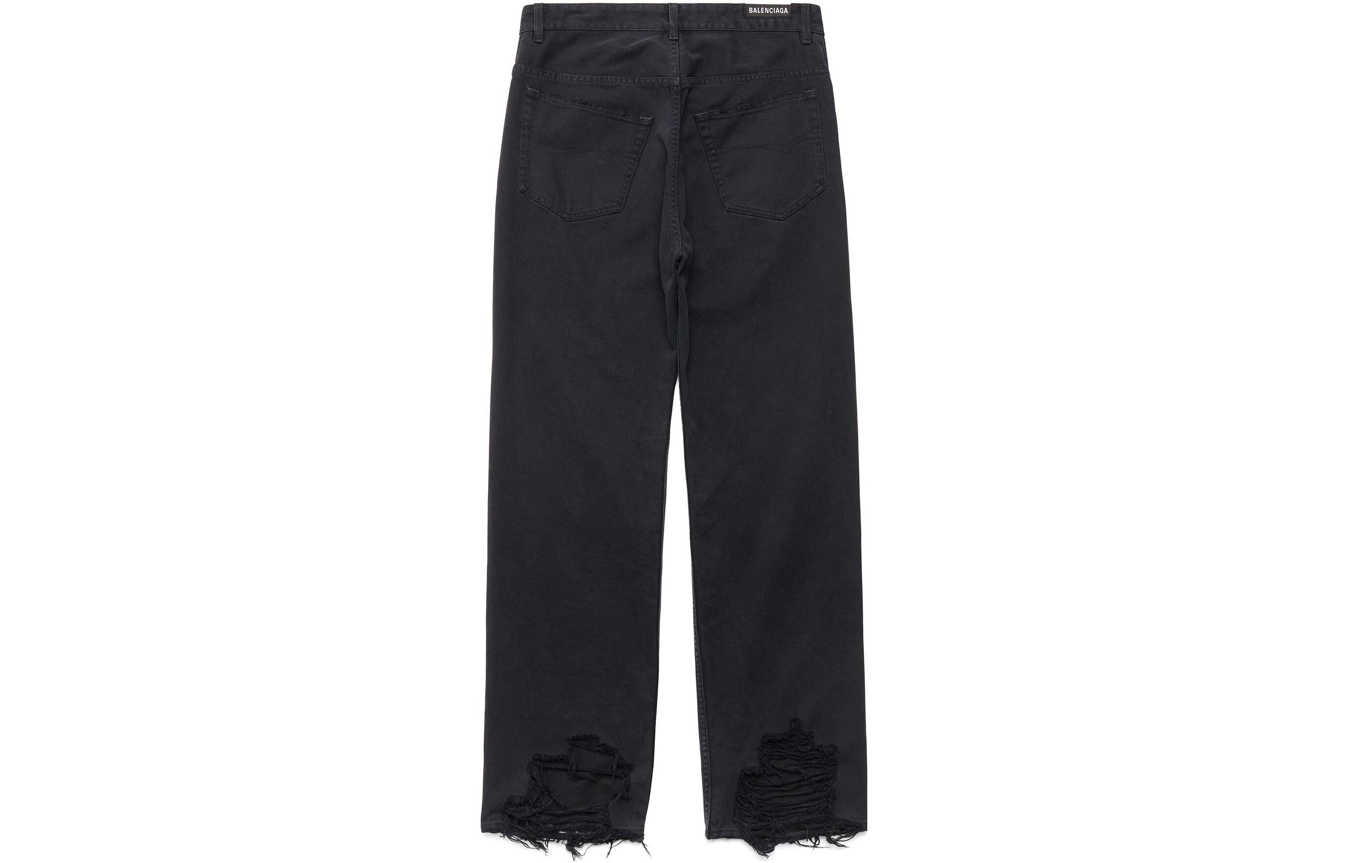 (WMNS) Balenciaga Medium Fit Pants 'Black' 751110TNW111700 - 2
