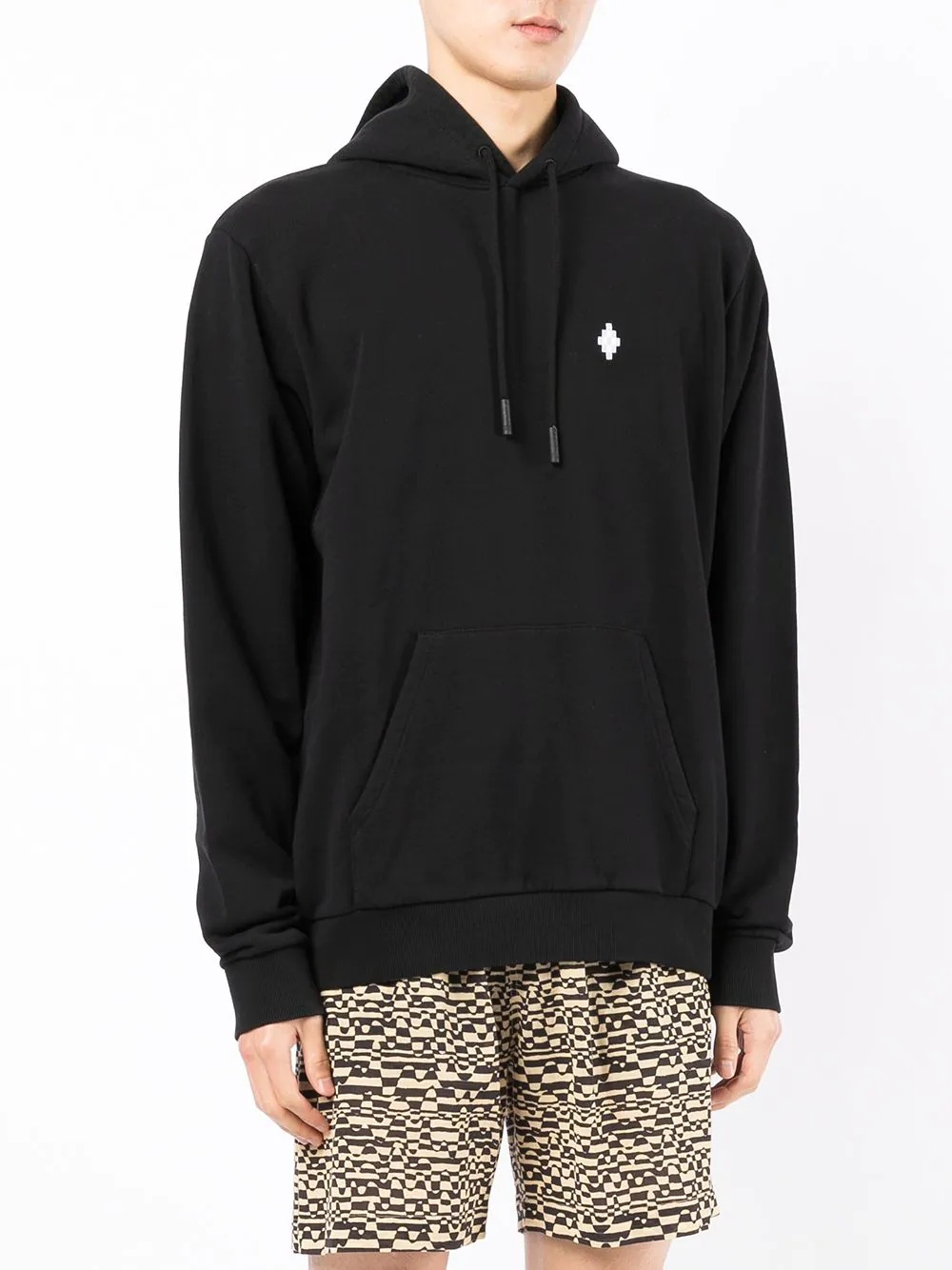 logo-print cotton drawstring hoodie - 3