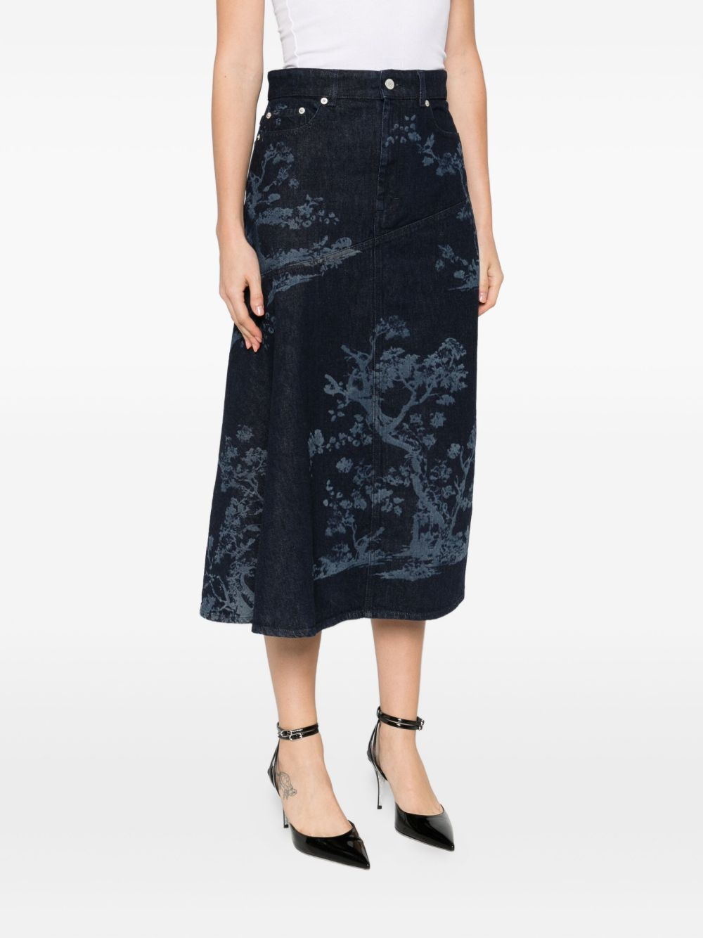 denim midi skirt - 3