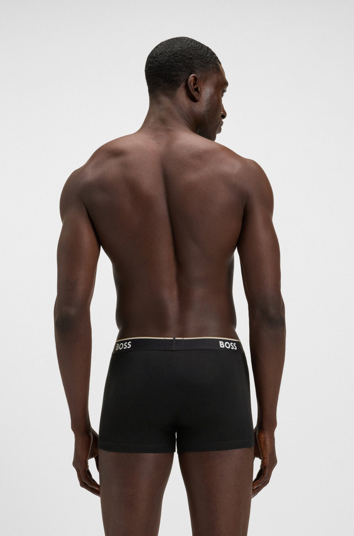 THREE-PACK OF STRETCH-COTTON TRUNKS WITH LOGO WAISTBANDS - 3
