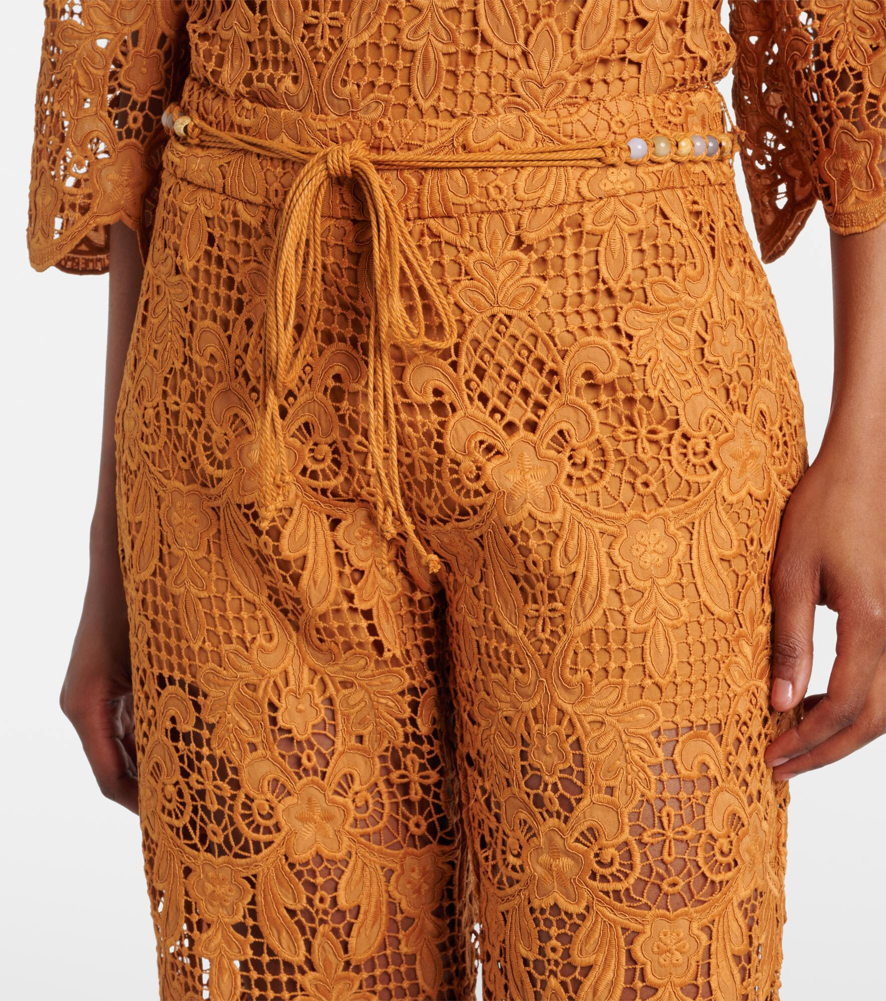 Coco scalloped lace flared pants - 4