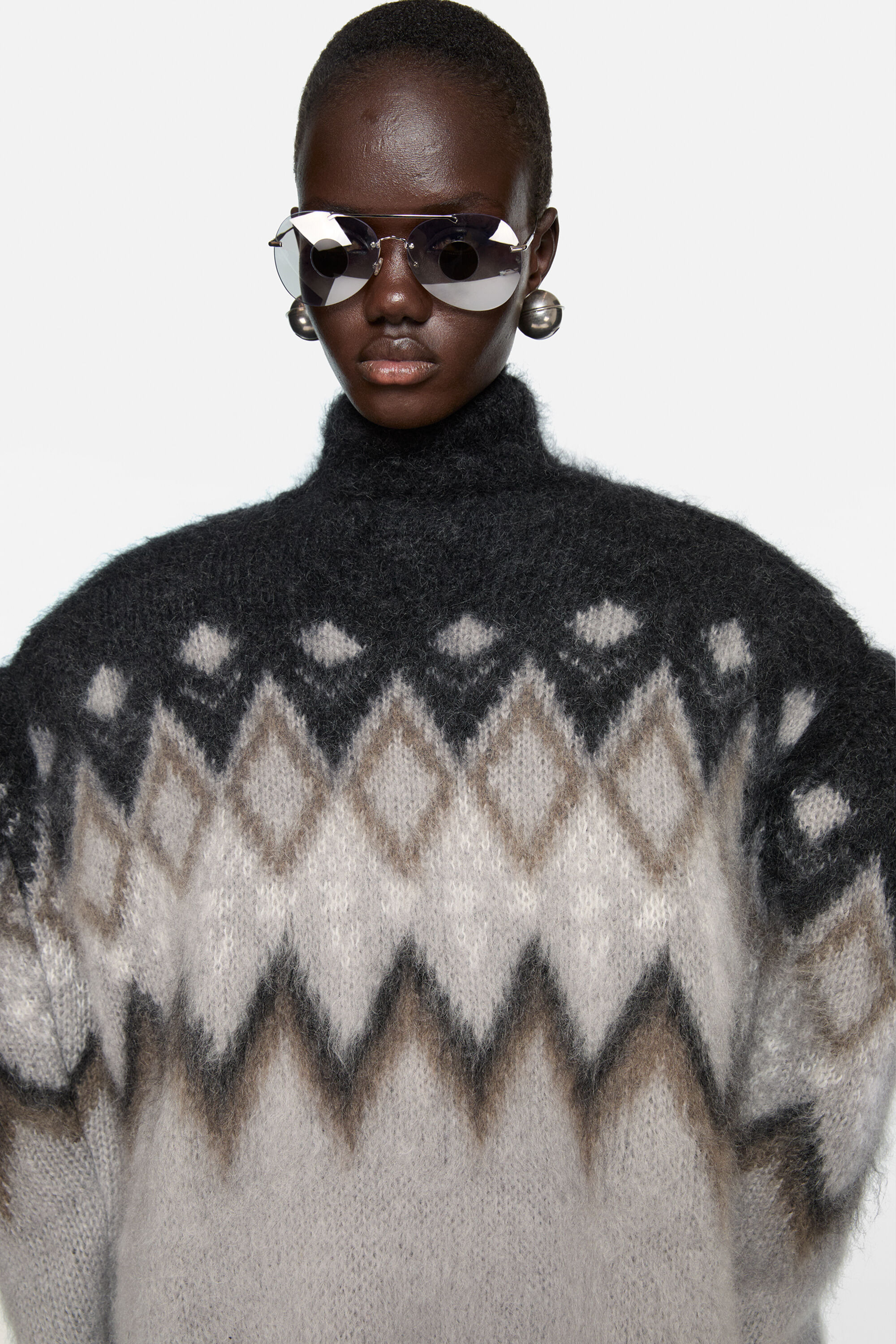 Padded wool knit - Multi grey - 4