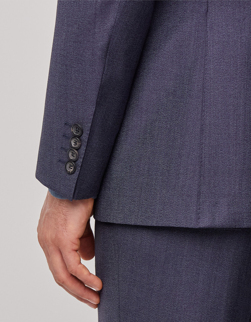 LIGHT BLUE DENIM-EFFECT WOOL REGULAR-FIT SUIT 36