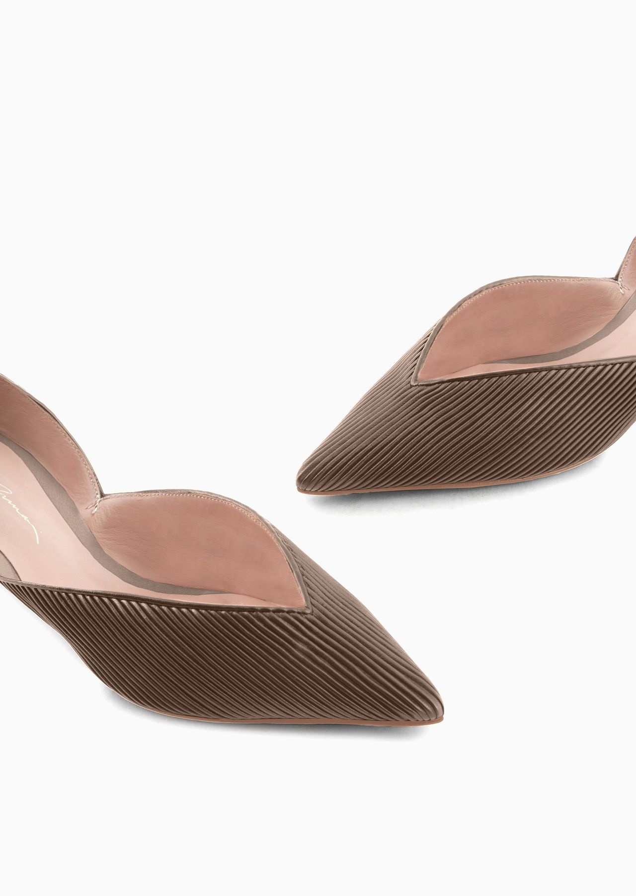 Pleated nappa-leather court shoes - 5