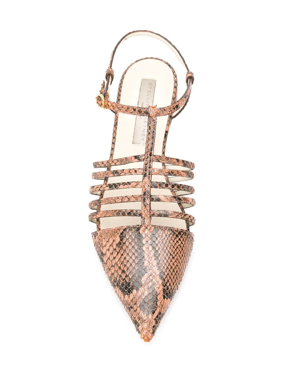 snake-effect strappy ballerina shoes - 4